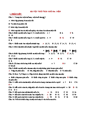 Bài tập Thể tích khối đa diện (Có đáp án)
